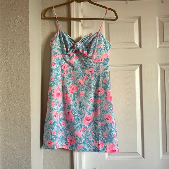 Lilly Pulitzer Bente Romper in Bondi Blue My Little Peony - Picture 4 of 7